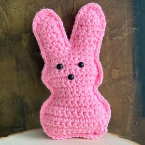 Handmade Crochet Bunny Peep Pink Amigurumi Bunny Decor Easter Gift